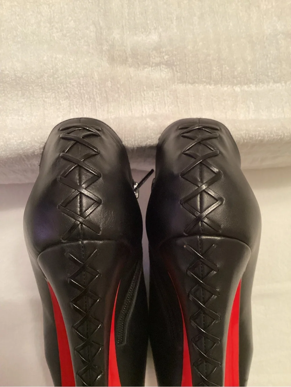 Christian Louboutin Recouzetta Black Leather Ankle Boots SZ 39.5